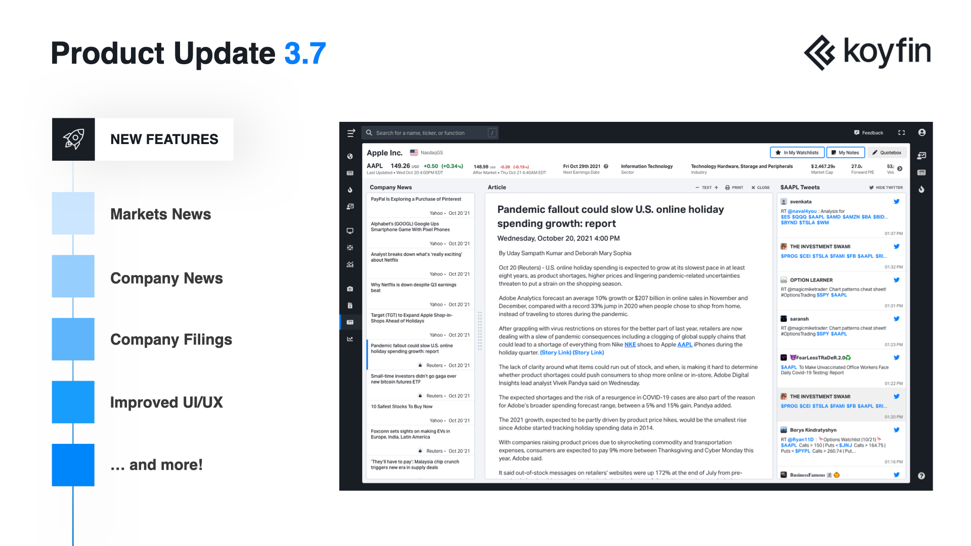 Koyfin News and Filings