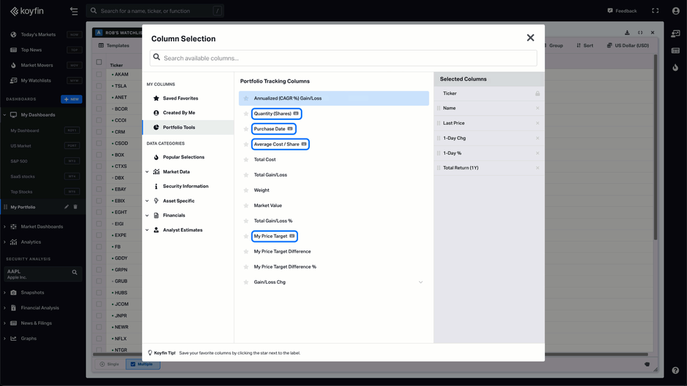 Portfolio analysis tools. Quick guide