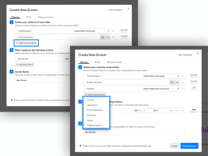 Set Up Koyfin Screener
